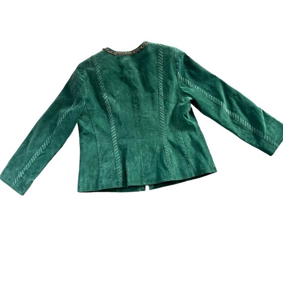 Hal Rubenstein Jade Green 100% Leather Fully Lined Jacket 1X - Picture 4 of 8